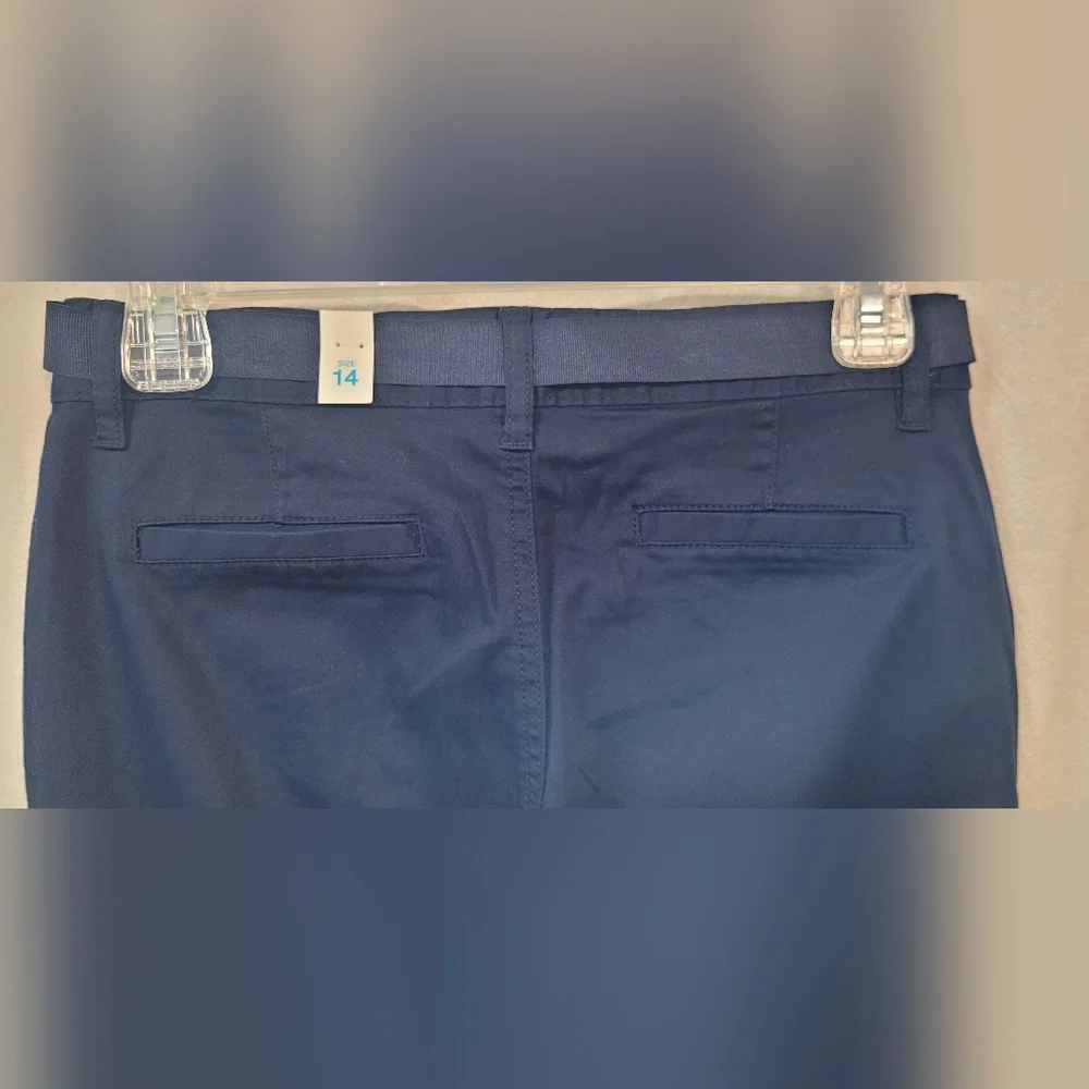 NEW!Children's Place Girls Size 14 Navy Blue Flared Pants Preppy School Casual